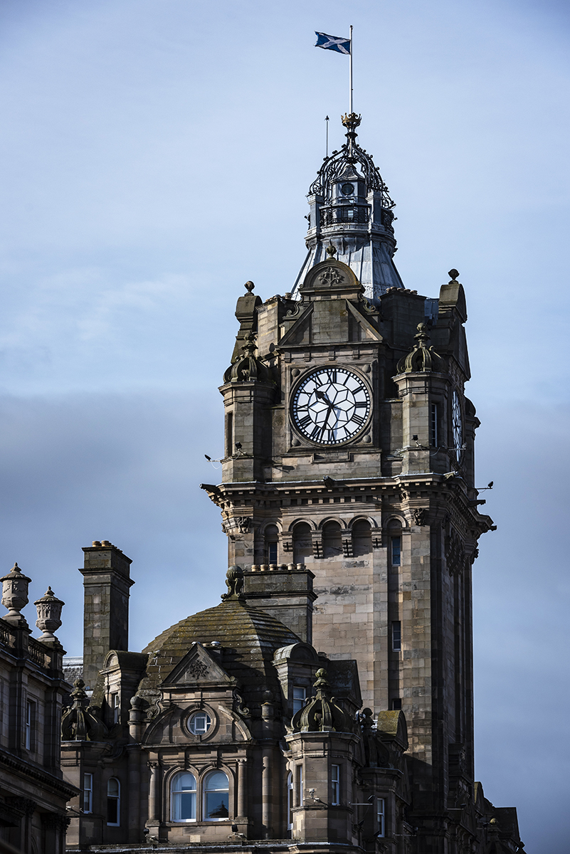 The Balmoral Hotel Clocktower in Edinburgh Scotland