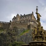 View on Edinburgh Castle from Princes Street Gardens Edinburgh